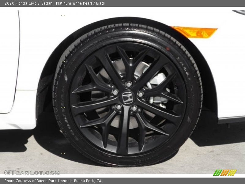 Platinum White Pearl / Black 2020 Honda Civic Si Sedan