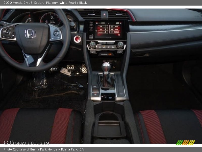 Platinum White Pearl / Black 2020 Honda Civic Si Sedan