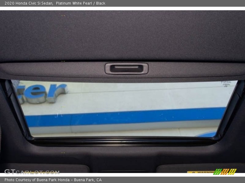 Platinum White Pearl / Black 2020 Honda Civic Si Sedan