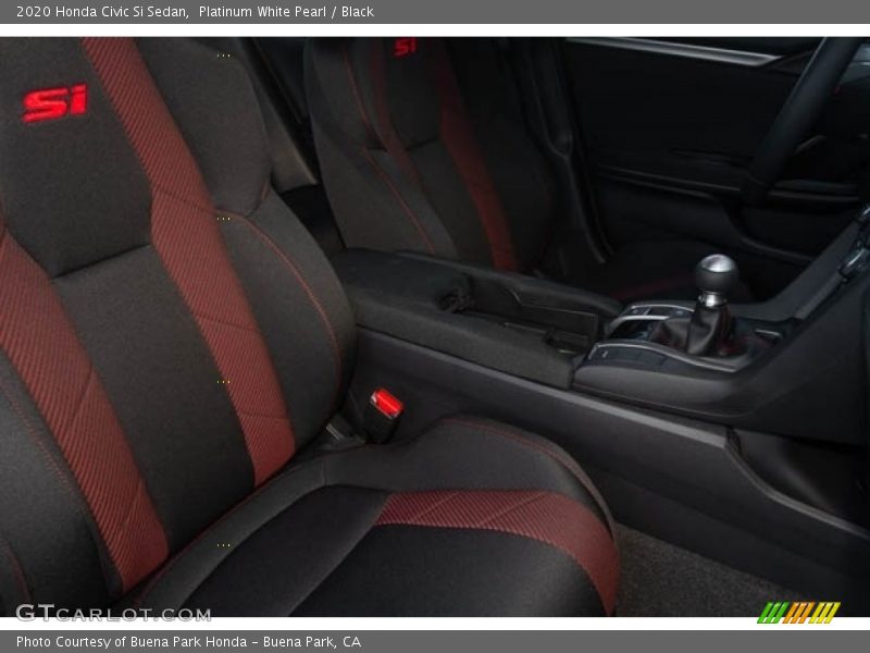 Platinum White Pearl / Black 2020 Honda Civic Si Sedan