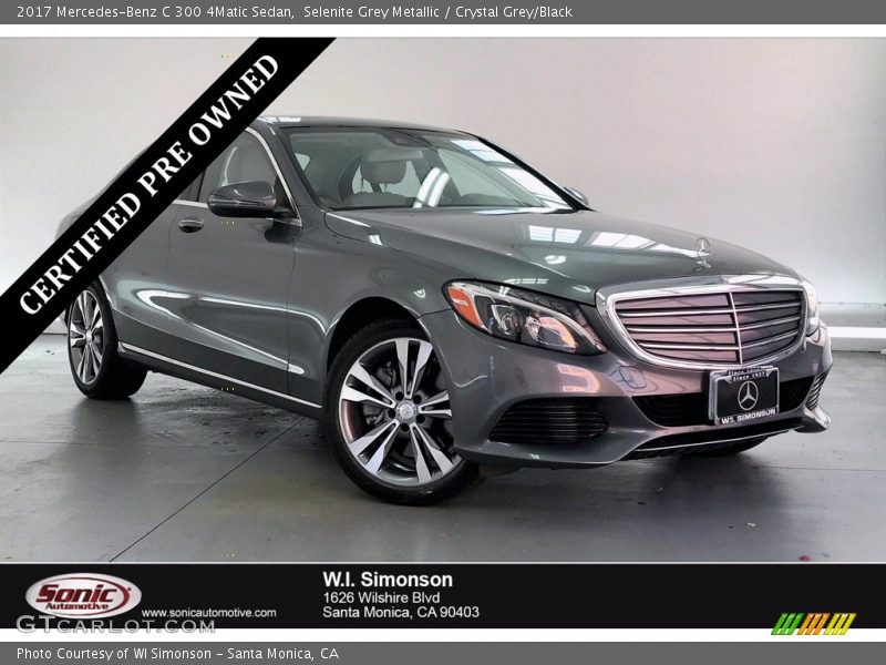 Selenite Grey Metallic / Crystal Grey/Black 2017 Mercedes-Benz C 300 4Matic Sedan