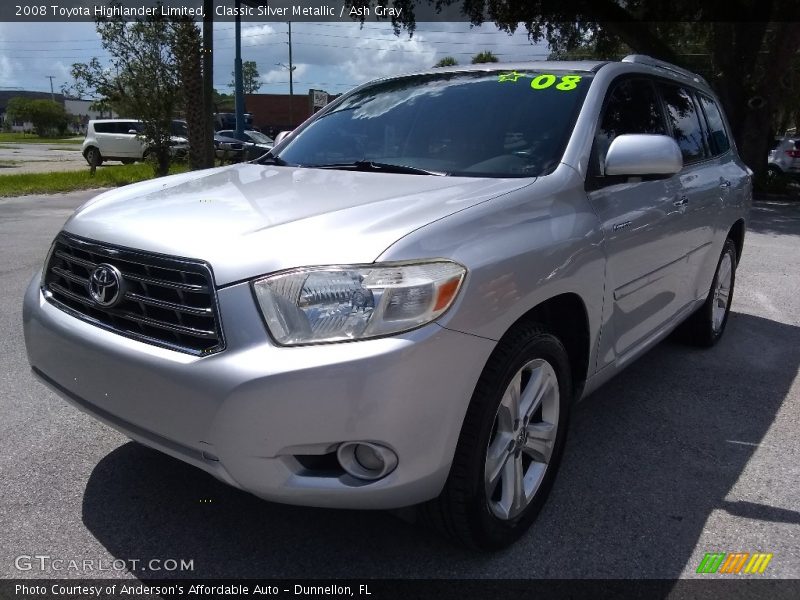 Classic Silver Metallic / Ash Gray 2008 Toyota Highlander Limited