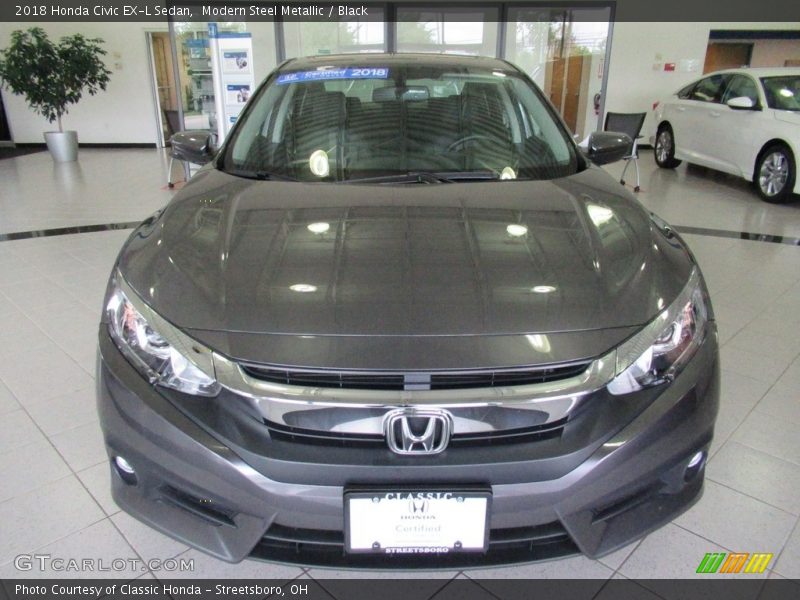 Modern Steel Metallic / Black 2018 Honda Civic EX-L Sedan