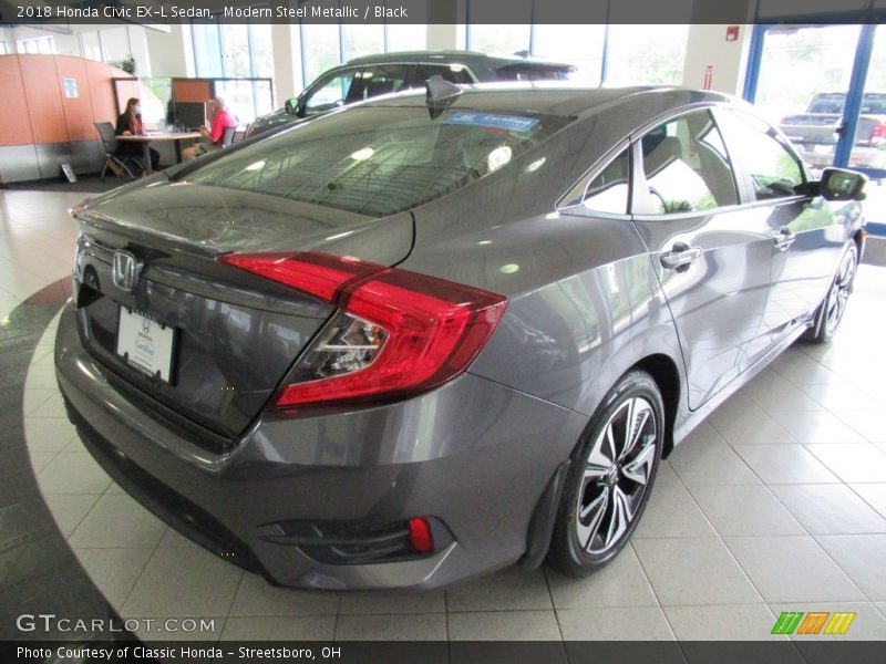 Modern Steel Metallic / Black 2018 Honda Civic EX-L Sedan