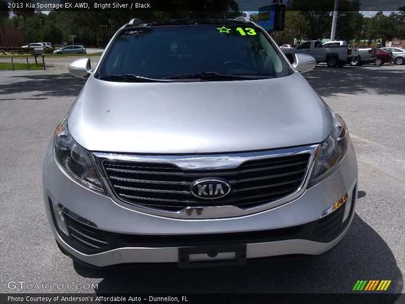 Bright Silver / Black 2013 Kia Sportage EX AWD