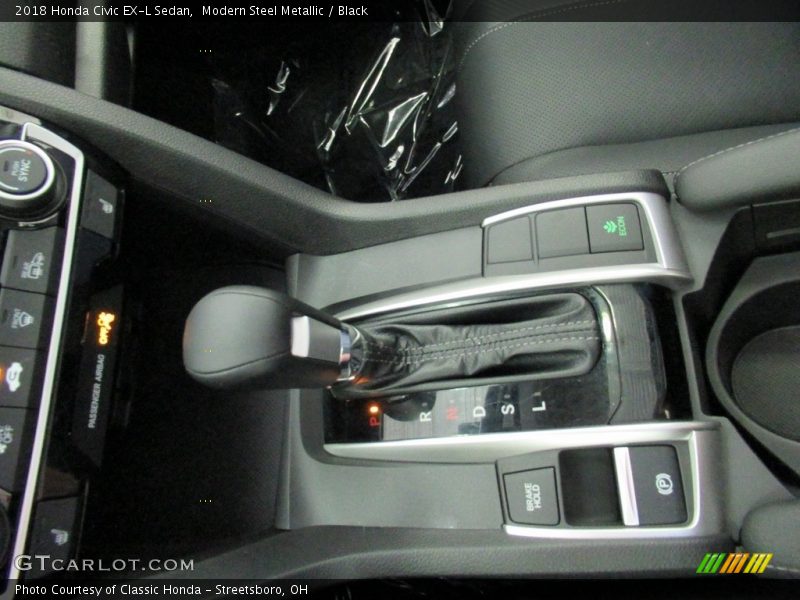Modern Steel Metallic / Black 2018 Honda Civic EX-L Sedan