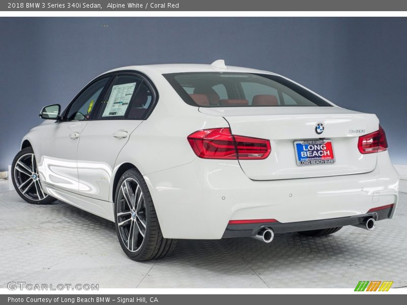 Alpine White / Coral Red 2018 BMW 3 Series 340i Sedan