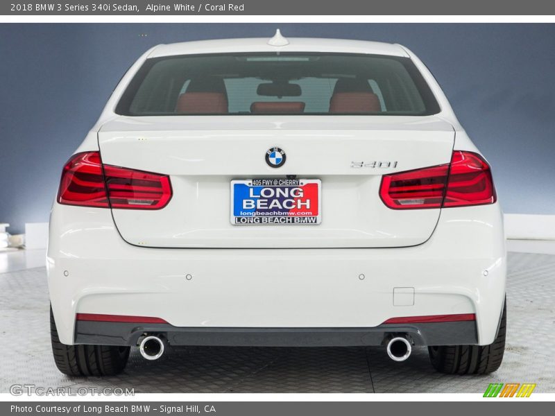 Alpine White / Coral Red 2018 BMW 3 Series 340i Sedan