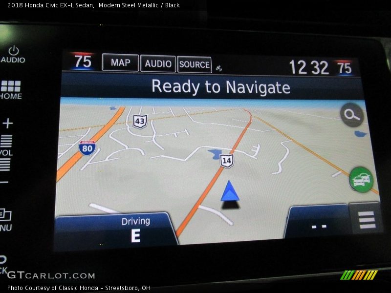 Modern Steel Metallic / Black 2018 Honda Civic EX-L Sedan