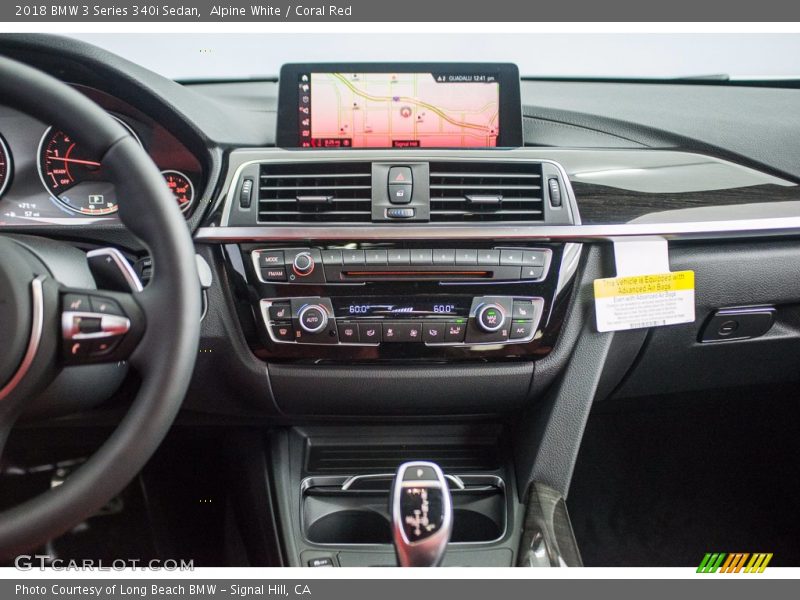 Alpine White / Coral Red 2018 BMW 3 Series 340i Sedan