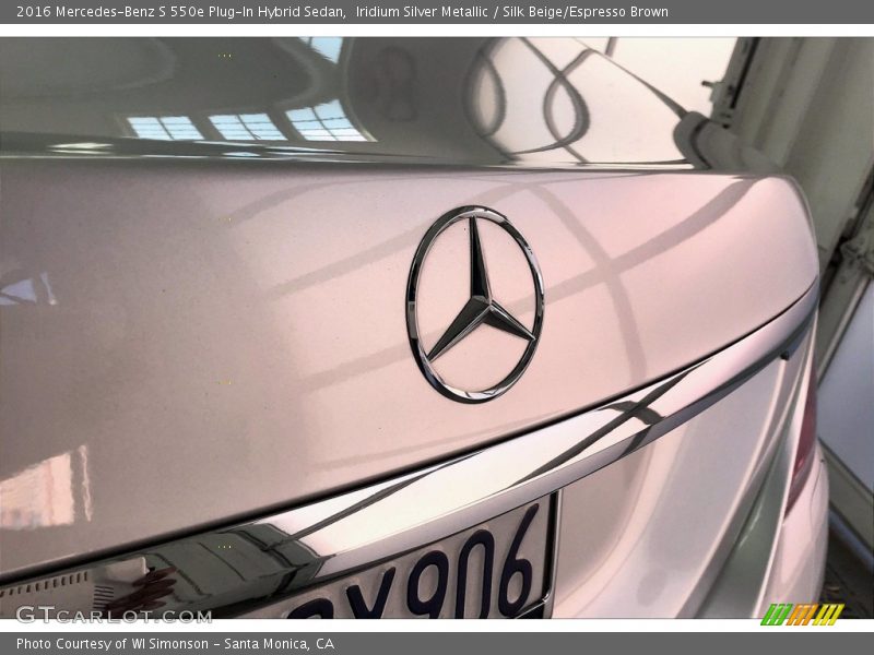 Iridium Silver Metallic / Silk Beige/Espresso Brown 2016 Mercedes-Benz S 550e Plug-In Hybrid Sedan