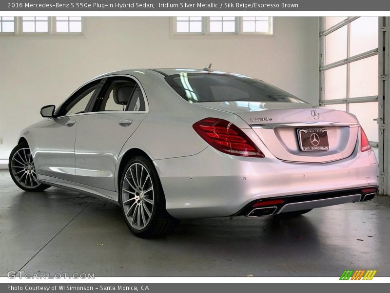 Iridium Silver Metallic / Silk Beige/Espresso Brown 2016 Mercedes-Benz S 550e Plug-In Hybrid Sedan