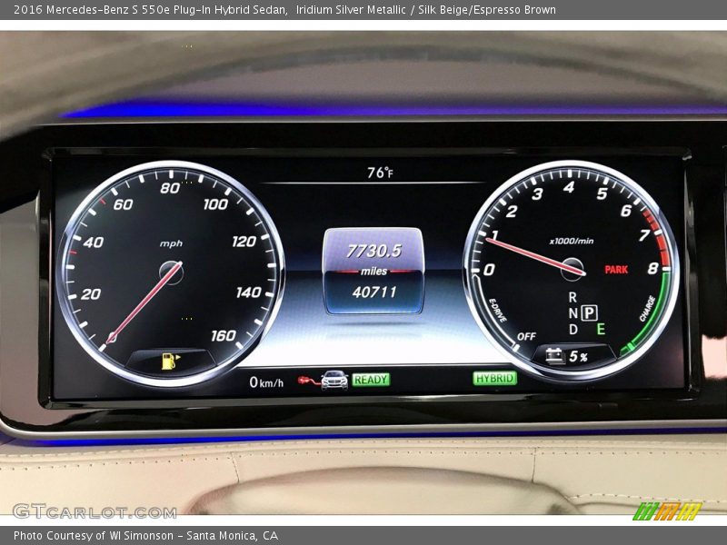  2016 S 550e Plug-In Hybrid Sedan 550e Plug-In Hybrid Sedan Gauges