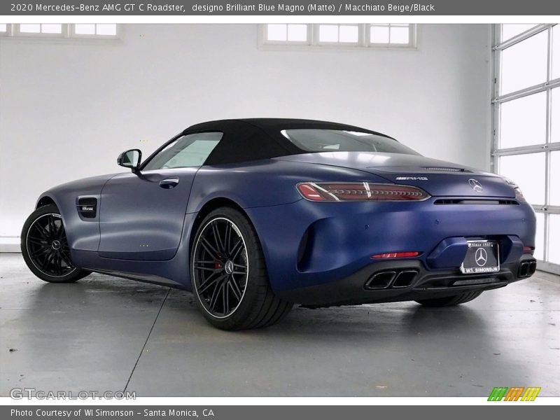 designo Brilliant Blue Magno (Matte) / Macchiato Beige/Black 2020 Mercedes-Benz AMG GT C Roadster