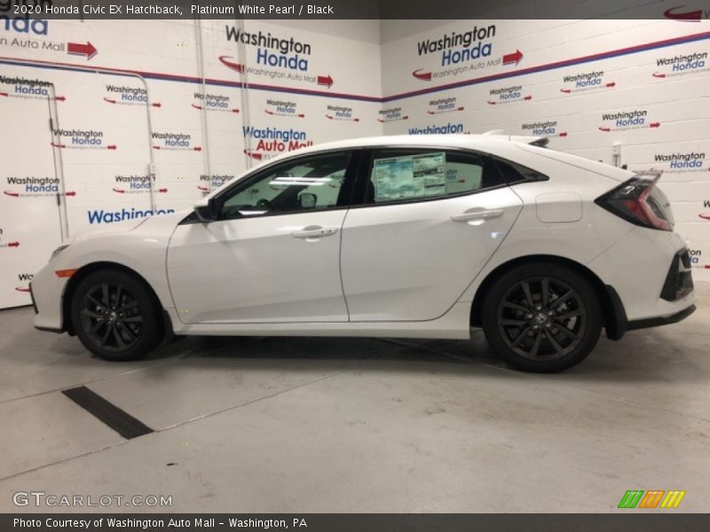 Platinum White Pearl / Black 2020 Honda Civic EX Hatchback