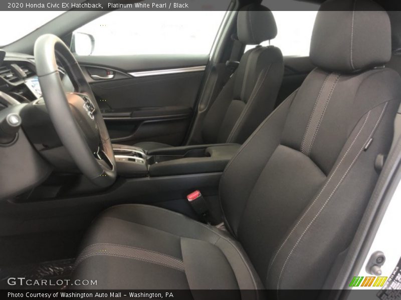 Platinum White Pearl / Black 2020 Honda Civic EX Hatchback