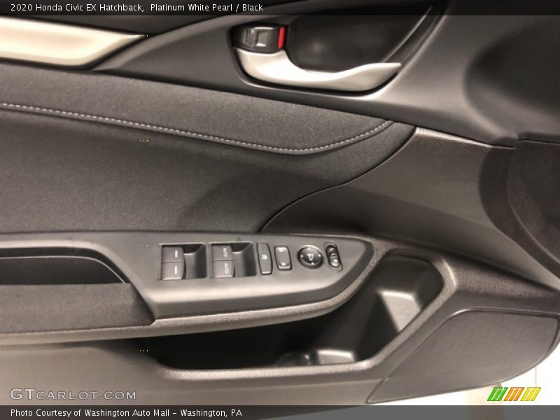 Platinum White Pearl / Black 2020 Honda Civic EX Hatchback