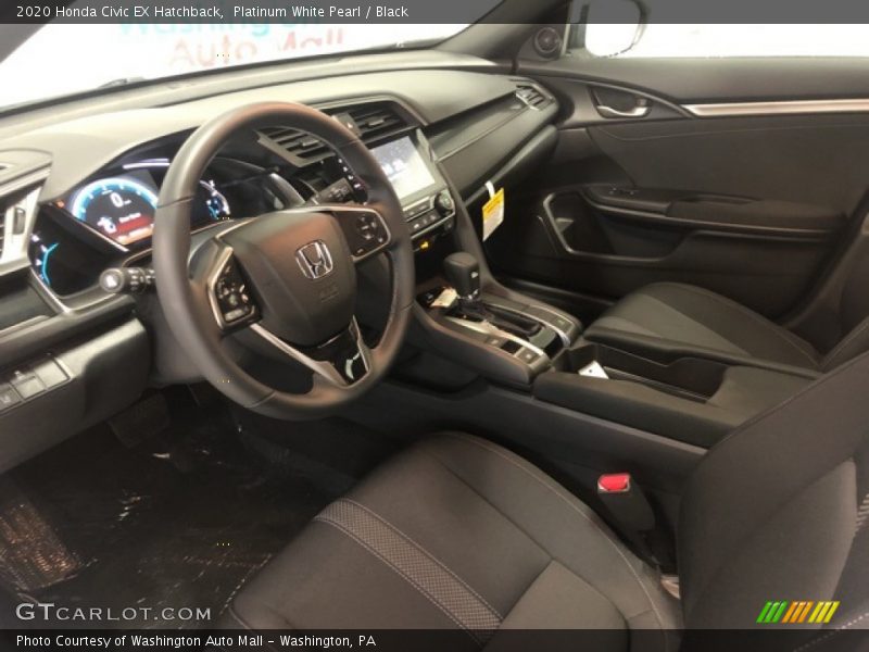 Platinum White Pearl / Black 2020 Honda Civic EX Hatchback
