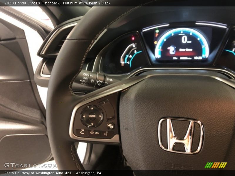 Platinum White Pearl / Black 2020 Honda Civic EX Hatchback