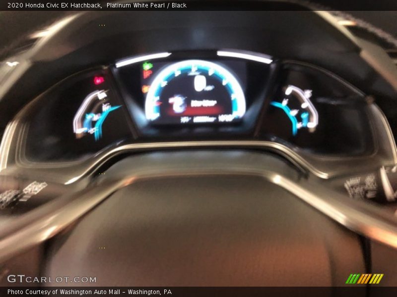 Platinum White Pearl / Black 2020 Honda Civic EX Hatchback