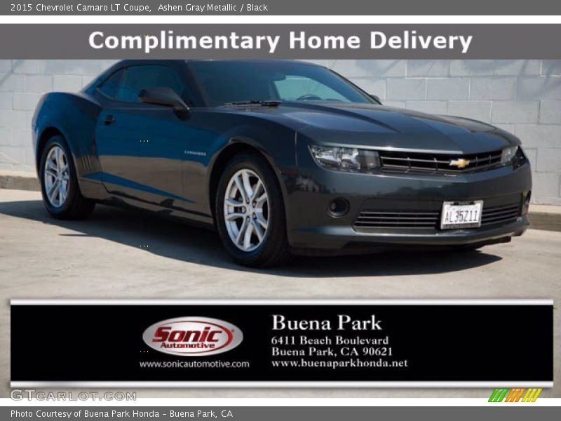 Ashen Gray Metallic / Black 2015 Chevrolet Camaro LT Coupe