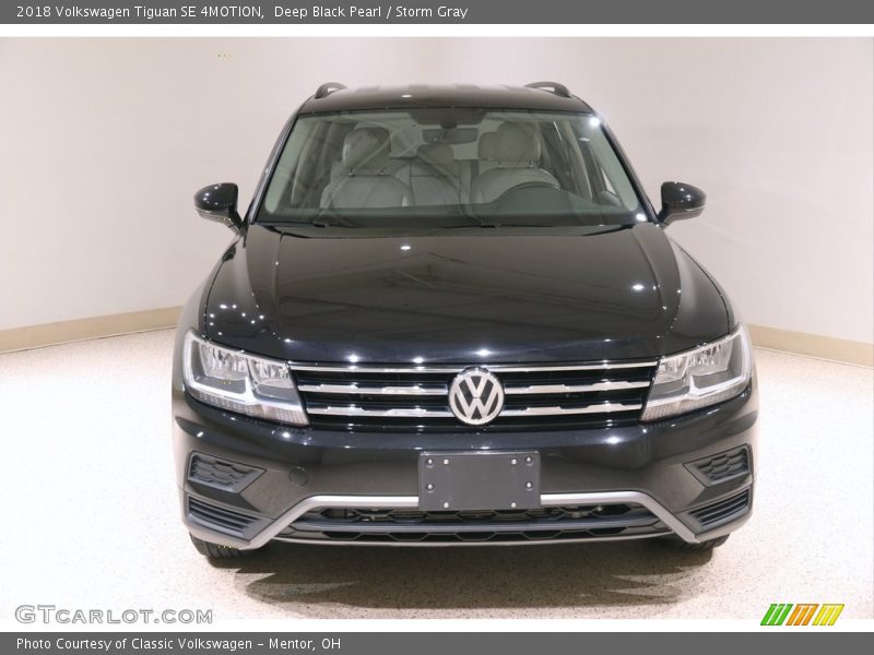 Deep Black Pearl / Storm Gray 2018 Volkswagen Tiguan SE 4MOTION