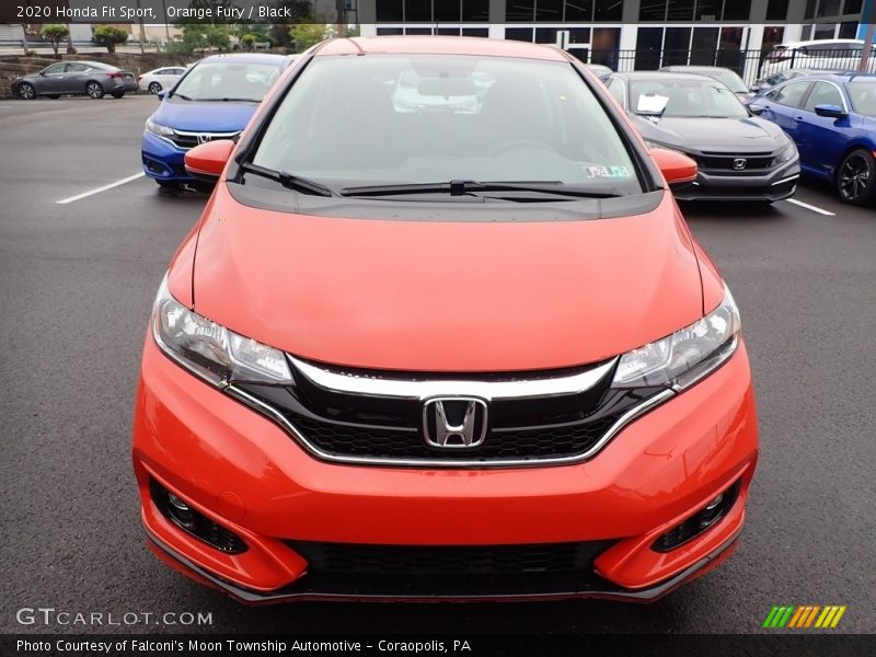 Orange Fury / Black 2020 Honda Fit Sport