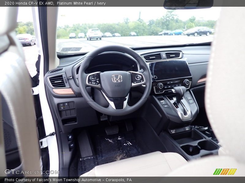 Platinum White Pearl / Ivory 2020 Honda CR-V EX AWD