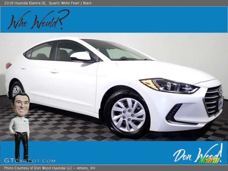 Quartz White Pearl / Black 2018 Hyundai Elantra SE