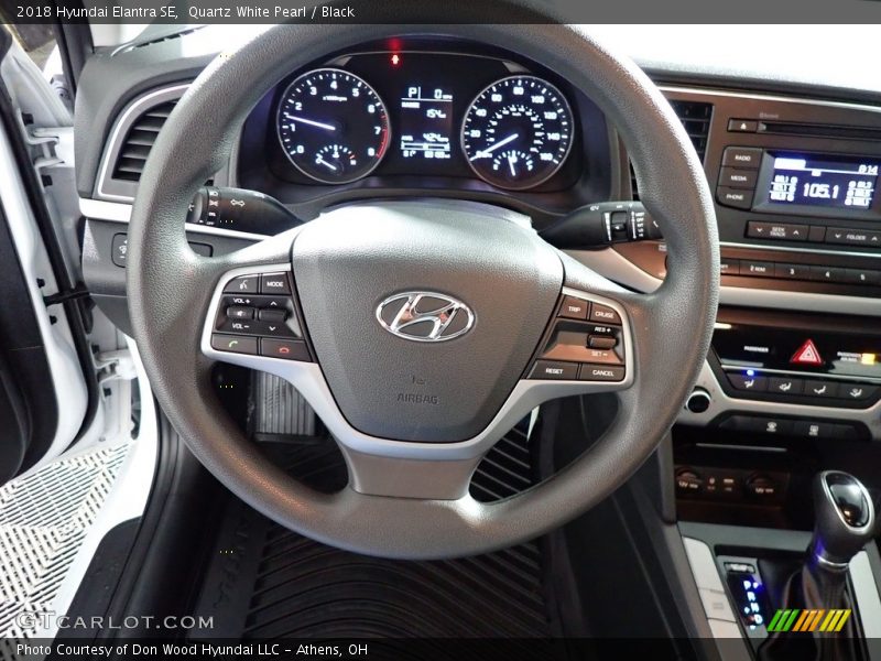 Quartz White Pearl / Black 2018 Hyundai Elantra SE