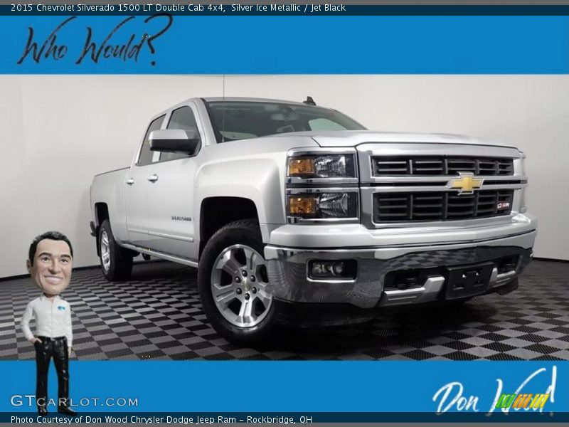 Silver Ice Metallic / Jet Black 2015 Chevrolet Silverado 1500 LT Double Cab 4x4