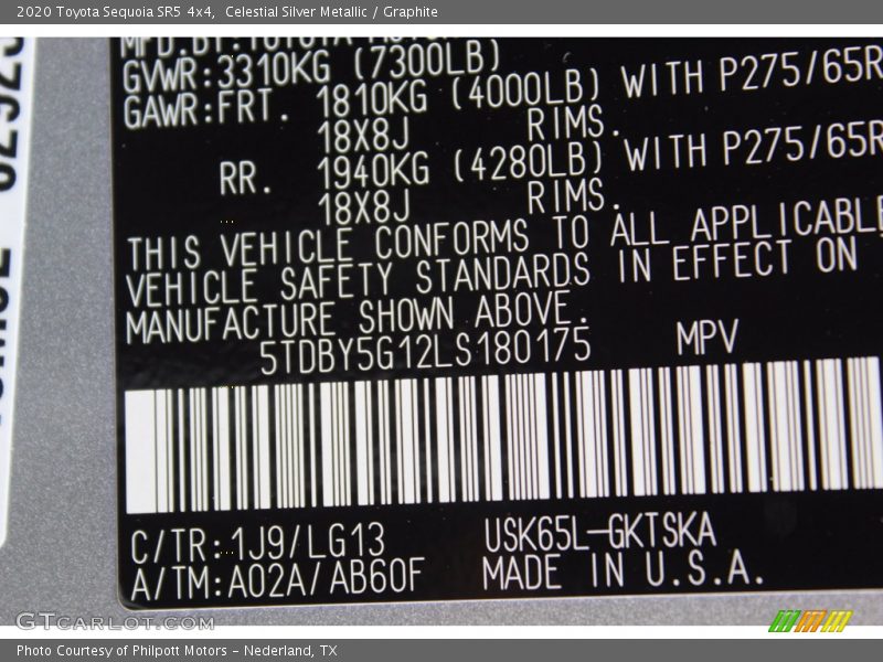 Celestial Silver Metallic / Graphite 2020 Toyota Sequoia SR5 4x4