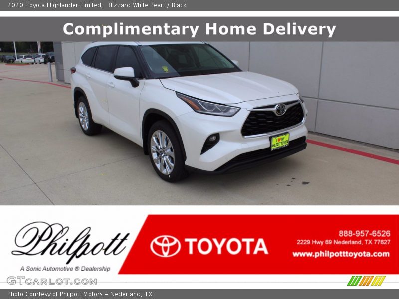Blizzard White Pearl / Black 2020 Toyota Highlander Limited