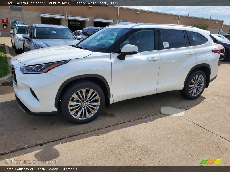 Blizzard White Pearl / Black 2020 Toyota Highlander Platinum AWD