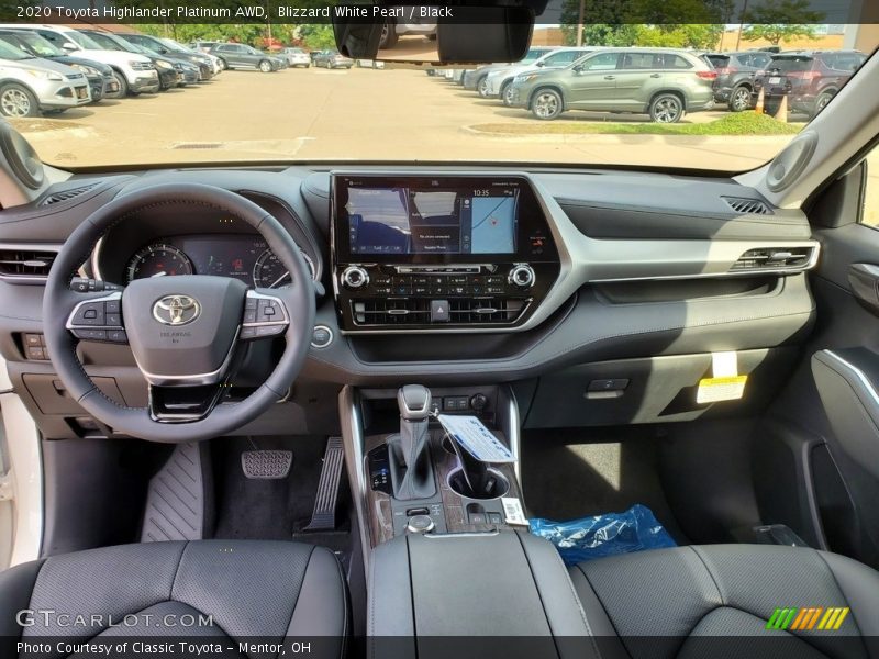 Blizzard White Pearl / Black 2020 Toyota Highlander Platinum AWD