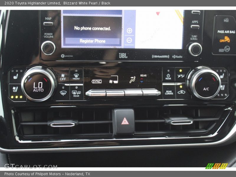 Blizzard White Pearl / Black 2020 Toyota Highlander Limited