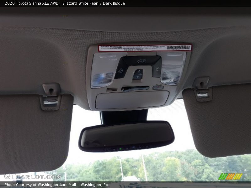 Blizzard White Pearl / Dark Bisque 2020 Toyota Sienna XLE AWD