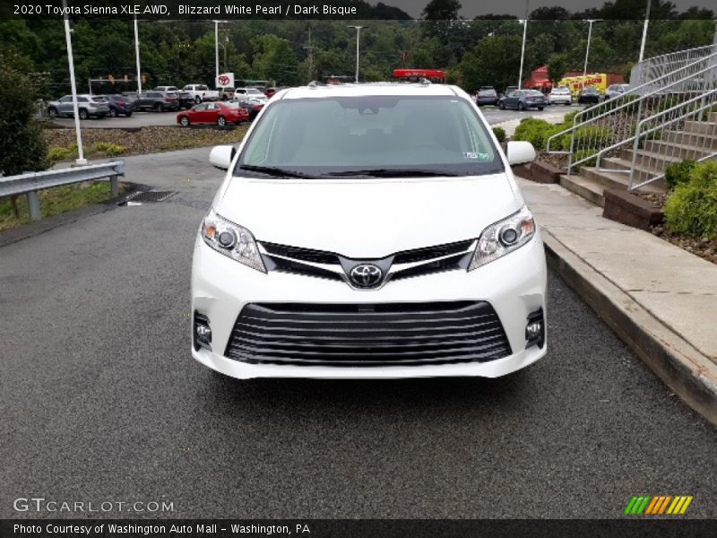 Blizzard White Pearl / Dark Bisque 2020 Toyota Sienna XLE AWD