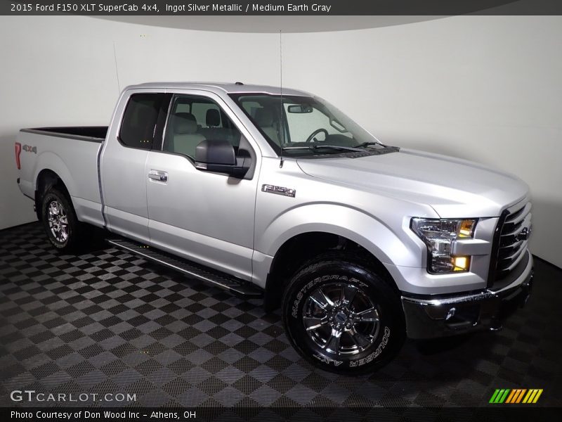Ingot Silver Metallic / Medium Earth Gray 2015 Ford F150 XLT SuperCab 4x4