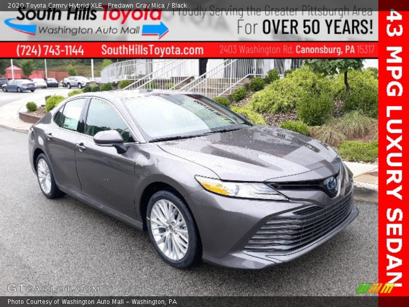 Predawn Gray Mica / Black 2020 Toyota Camry Hybrid XLE