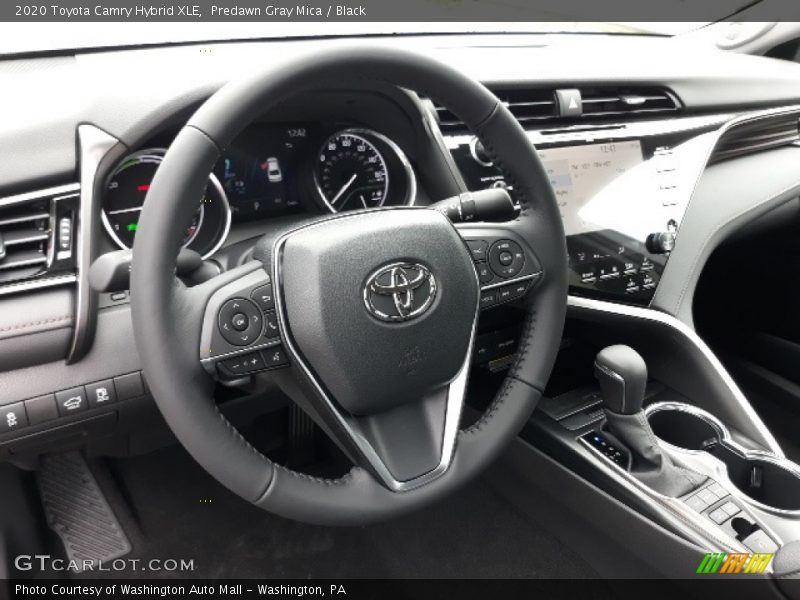 Predawn Gray Mica / Black 2020 Toyota Camry Hybrid XLE