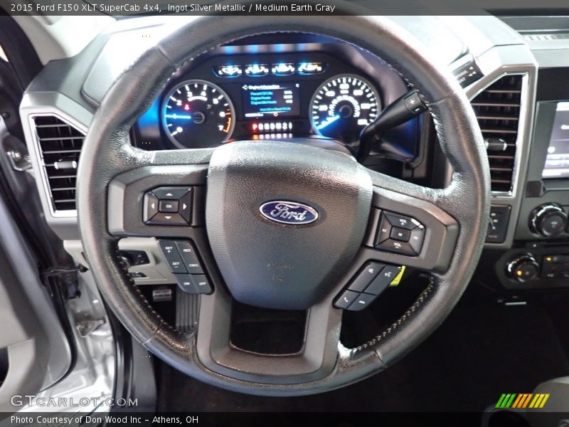 Ingot Silver Metallic / Medium Earth Gray 2015 Ford F150 XLT SuperCab 4x4