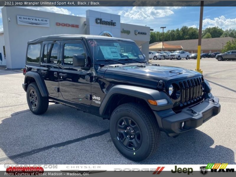 Black / Black 2021 Jeep Wrangler Unlimited Sport 4x4