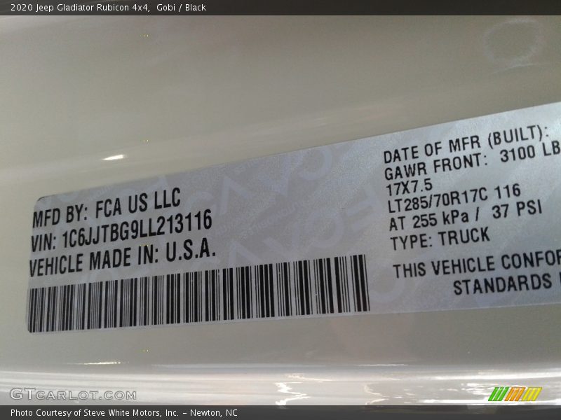 Gobi / Black 2020 Jeep Gladiator Rubicon 4x4