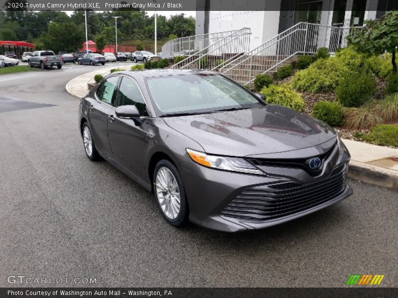 Predawn Gray Mica / Black 2020 Toyota Camry Hybrid XLE