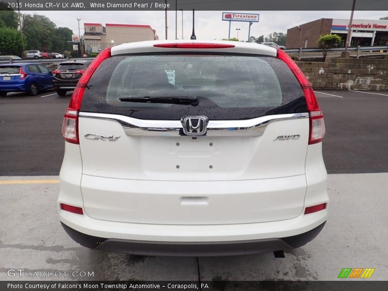 White Diamond Pearl / Beige 2015 Honda CR-V LX AWD