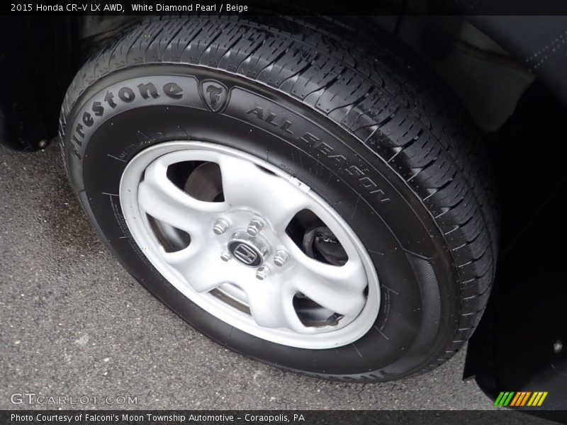 White Diamond Pearl / Beige 2015 Honda CR-V LX AWD