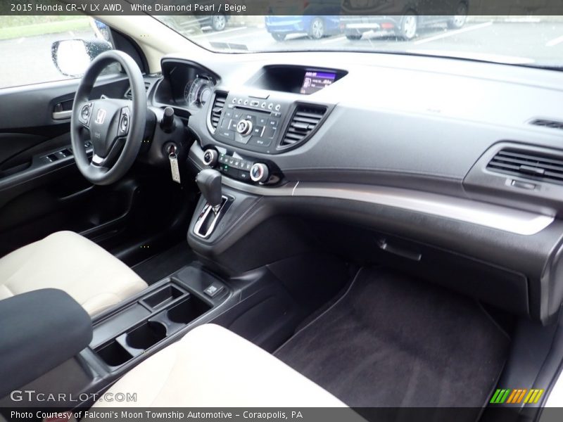White Diamond Pearl / Beige 2015 Honda CR-V LX AWD