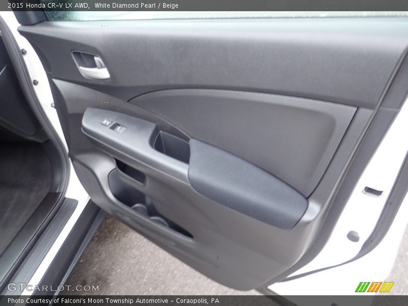 White Diamond Pearl / Beige 2015 Honda CR-V LX AWD