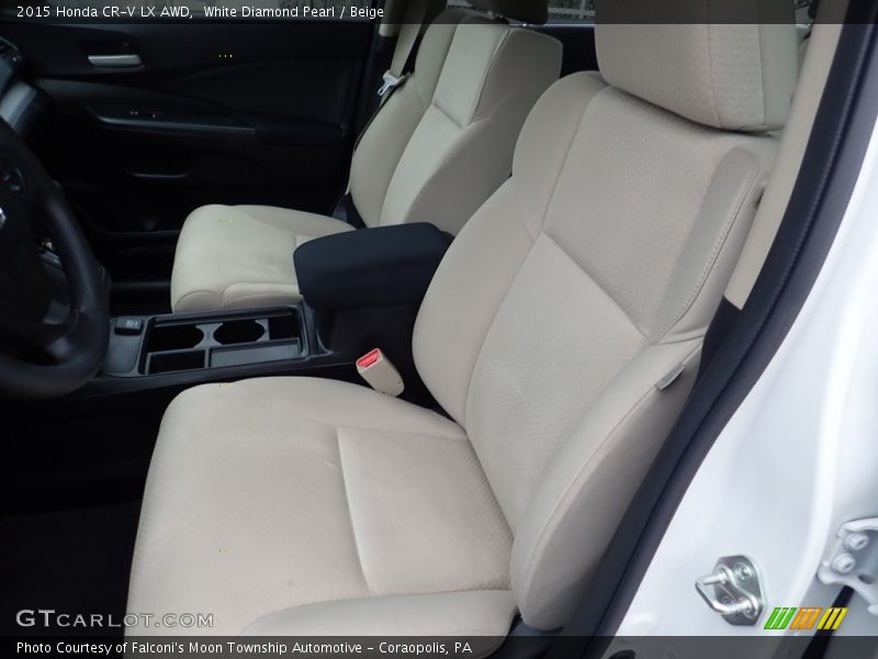 White Diamond Pearl / Beige 2015 Honda CR-V LX AWD